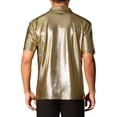 thumbnail image 3 of INSPIRE CHIC Metallic T-Shirt for Men's Sparkle Dots Printed Short Sleeves Shiny Golf Polo Shirts, 3 of 5