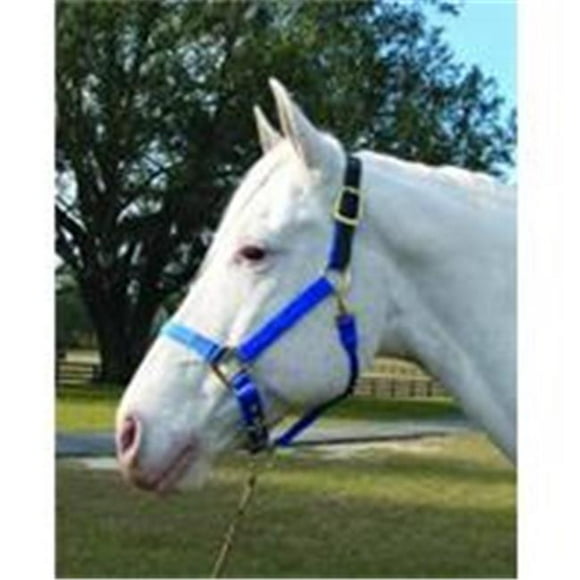 Liquet de Cheval Réglable avec Tête de Cheval en Cuir Bleu