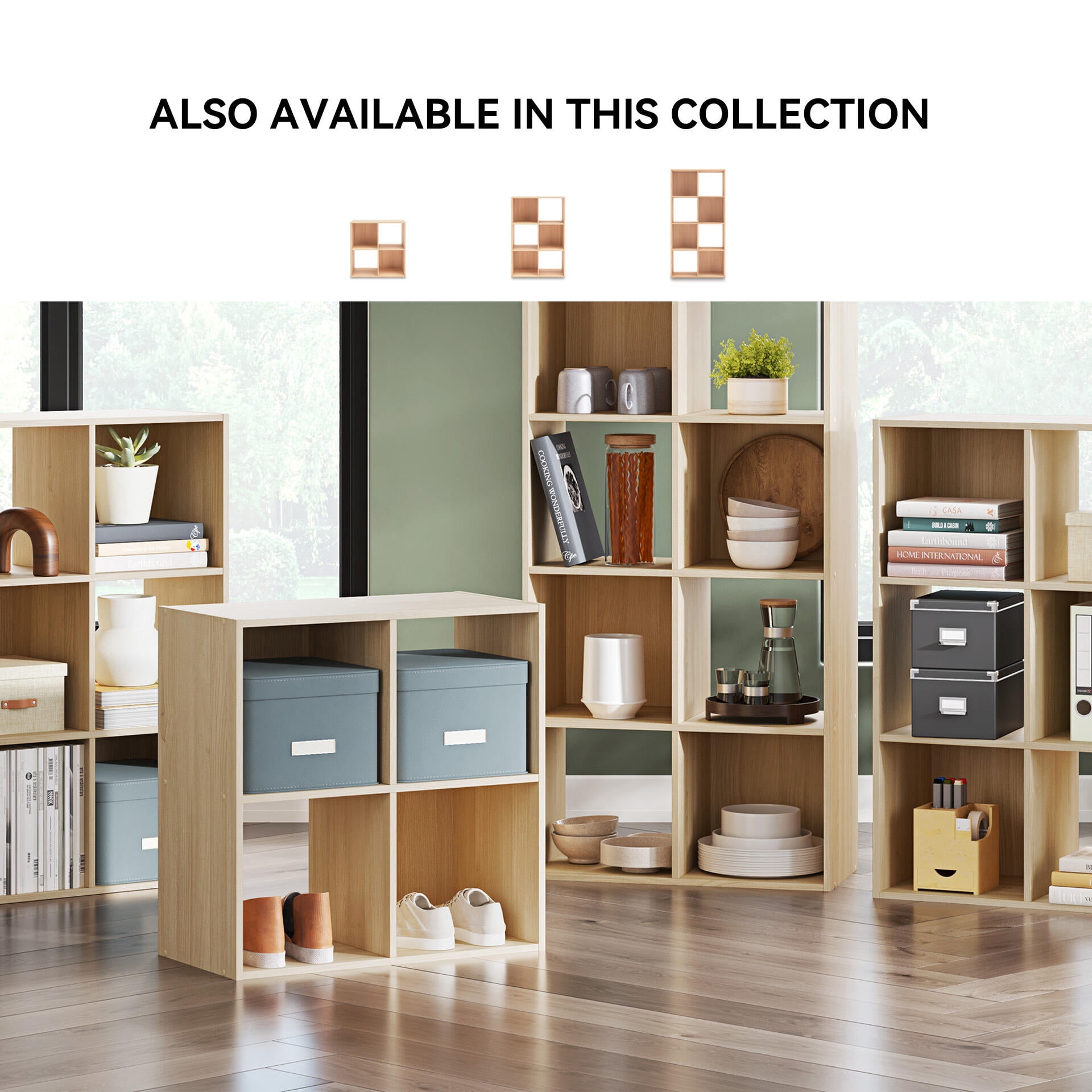 Signature Design by Ashley Piperton 9 Cube Storage Organizer with Natural Tan Finish