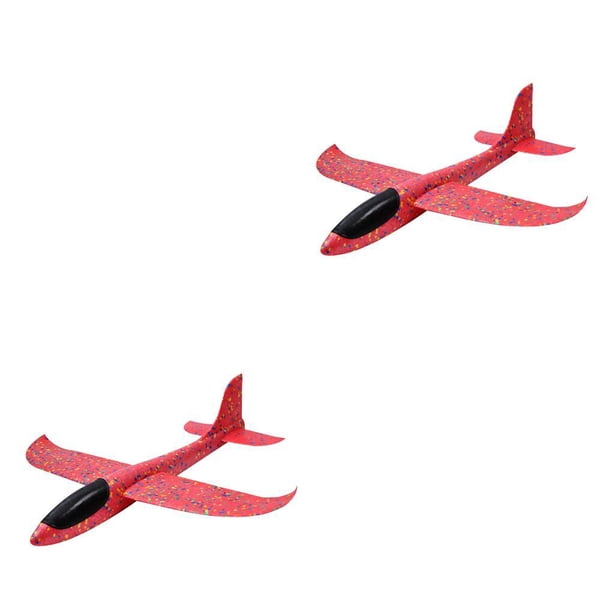 Tholdsy Avión de lanzamiento manual EPP de 35cm, avión de lanzamiento de doble agujero para niños, modelo volador, favores de fiesta, Rojo 2Conjunto