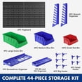 thumbnail image 3 of Pegboard Organizer Wall Mounted, 44PC Tool Storage Rack with Bins and Hooks, Peg Board Wall Organizer for Garage Organization, Workshop, Craft Room, Tool Wall Storage System, 3 of 8