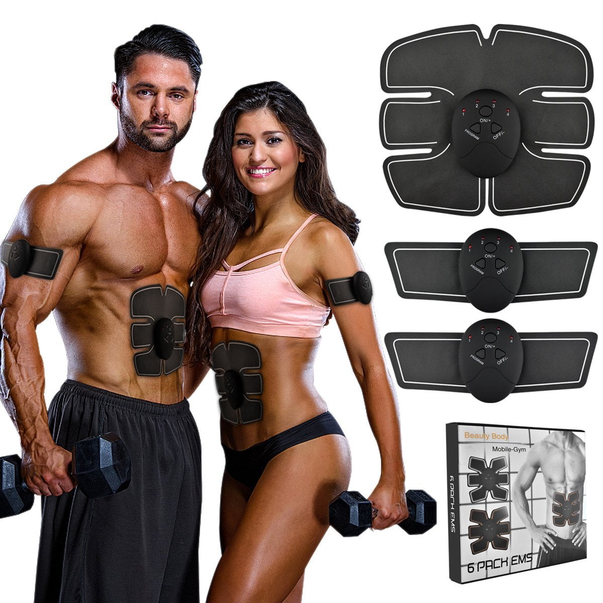 Ifanze Abs Stimulator, Ab Stimulator, Rechargeable Ultimate Muscle Toner  Trainer for Men Women Abdominal Fitness Workout EMS Muscle Stimulation with