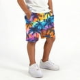 thumbnail image 4 of hengsof Boys' Summer Printed Beach Swim Trunks Stylish Double Layered Comfortable Drawstring Elastic Waistband Beach Sports Casual Shorts with Pockets, 4 of 5