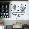 thumbnail image 3 of Your Wings Quote Butterfly Butterflies Silhouette Wall Sticker Art Decal for Girls Boys Kids Room Bedroom Nursery Kindergarten House Fun Home Decor Stickers Wall Art Vinyl Decoration Size (35x40 inch), 3 of 3