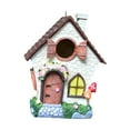 thumbnail image 3 of Casa colgante para pájaros, decoración exterior para jardín, casita decorativa de resina rústica para pájaros, caseta para cercas, patios y, 3 of 7