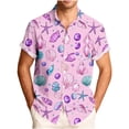 thumbnail image 2 of Blusa y camisa de manga corta con cuello vuelto para hombre, blusa informal de moda con cuello vuelto, blusa estampada de manga corta con botones, blusa de poliéster para hombre, 2 of 6