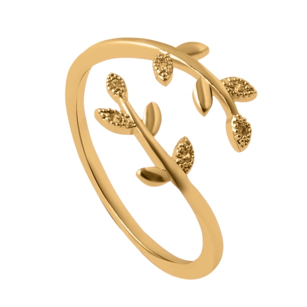 Fiudx Anillo Hueco Tallado En Oro Rosa, Diseño de Hoja, Accesorio de Cobre para Uso Diario, Compatible con Todos, Estilo Femenino, Diámetro Interior de 16 Mm, Pieza Ligera y Moderna.