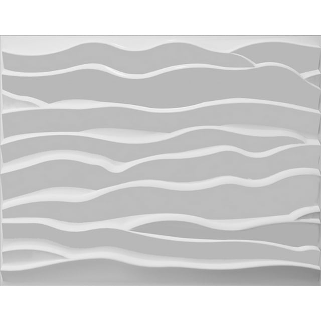 Dundee Deco's Paintable Off White Abstract Waves Fiber 3D Wall Panel, 2.6 ft X 2.1 ft, Interior Design Wall Paneling Decor Commercial and Residential Application, 5.5 sq.ft. each, 5-Pack