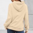 thumbnail image 4 of Womens Solid Trendy Hoodies Fall Casual Long Sleeve Hooded Sweatshirts Loose Comfy Trendy Pullover Tops with Pockets, 4 of 5