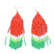 thumbnail image 1 of Watermelon Beaded Tassel Earrings Summer Boho Handmade Long Beaded Tassel Earrings for Women Girls, 1 of 5