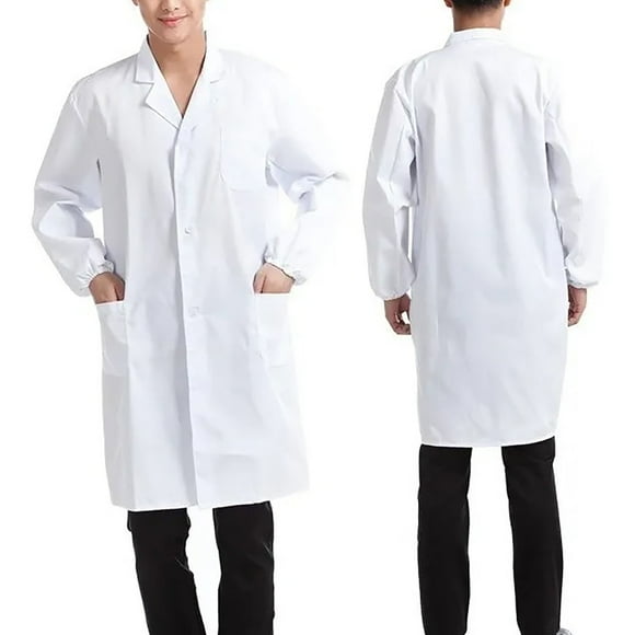 Cotton Laboratory Coat, Three Dimensional Cutting for Comfort, Elastic Cuffs, Pockets, Hospitals and ,  Use