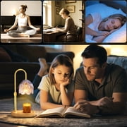 BEEPRINCESS Candle Warmer Lamp, 2/4/8H Timer, Dimmable, Adjustable Height, Purple Glass Shade, 2 Bulbs