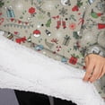 thumbnail image 3 of Oversized Wearable Blanket Hoodie,Gray Christmas Icon Pattern Sherpa Blanket Hoodie with Super Pockets,Super Warm Fuzzy Pullover for Women & Men, 3 of 6