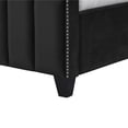 thumbnail image 5 of Inspired Home Mallorie Velvet Black Upholstered Bed, King, 5 of 9