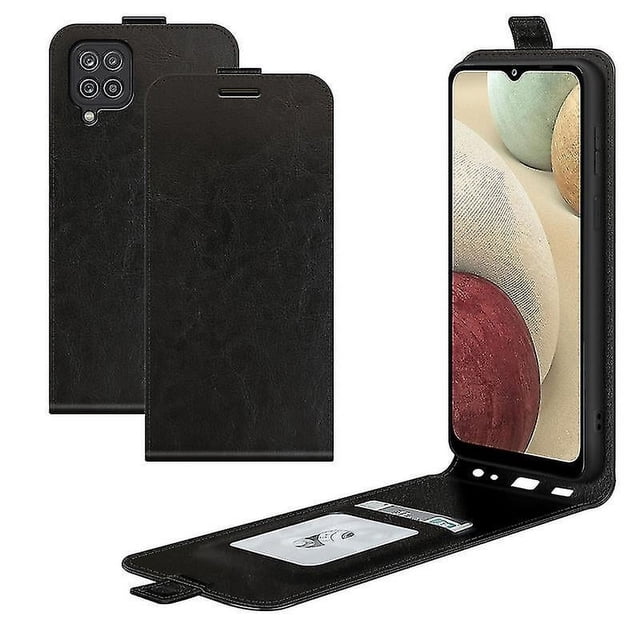 Funda protectora de cuero con tapa vertical y textura única para Samsung Galaxy F12/M12 R64, con ranuras para tarjetas y marco para fotos