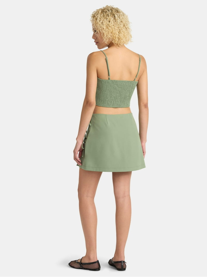 No Boundaries Corset Top and Pleated Mini Skirt Set, 2-Piece