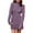 Purple, variant on Buigttklop Sweaters for Women Women'S Autumn and Winter Casual Loose Warm Solid Color Long Sleeve Round Neck Long Sleeve Sweater Dress Wine
