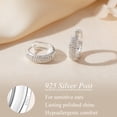 thumbnail image 7 of VEEDOFA Sterling Silver Plated Hoop Earrings for Women, 5A+ CZ Huggie Hoops, 8/12/16/20mm,jewelry gift, 7 of 7