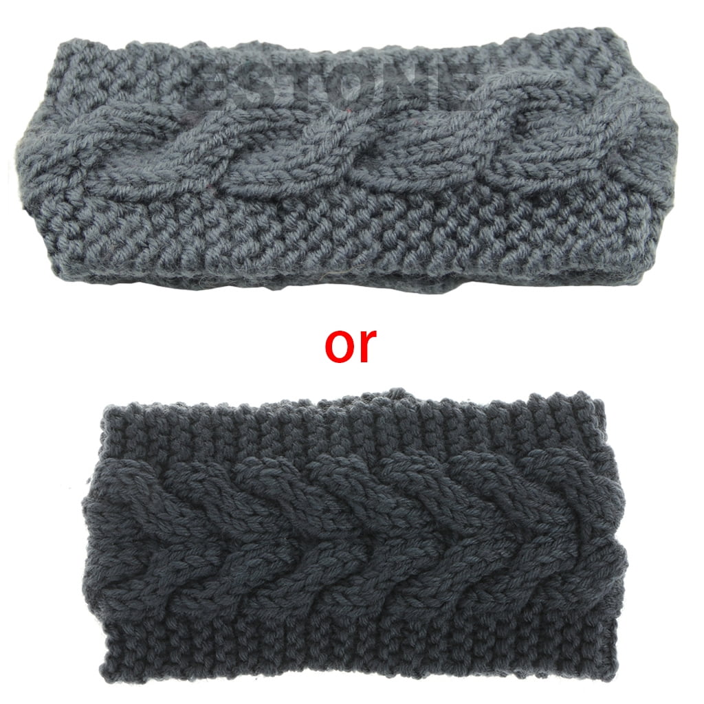 Women Headband Crochet Knit Hairband Winter Ear Warmer Headwrap 9 Colors UK