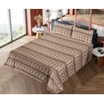 thumbnail image 4 of Ambesonne Ethnic Fitted & Flat Sheet with Sham 3 Pcs Set, Traditional Chevron Arrow, Twin XL, Dark Cocoa Redwood, 4 of 5
