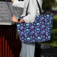 thumbnail image 7 of Daiia Blue Flower Skull Beach Travel Bag - Water-Resistant Beach Bag, Lightweight Tote with 7 Pockets for Women and Men - Gym,Pool,Camping,Reusable Grocery Bag, 7 of 7