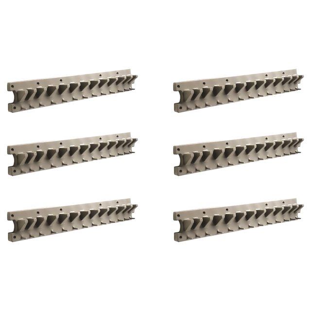 Suncast 2' Wall Mounted Garage Garden Hand Tool Organizer, Platinum (6 Pck)