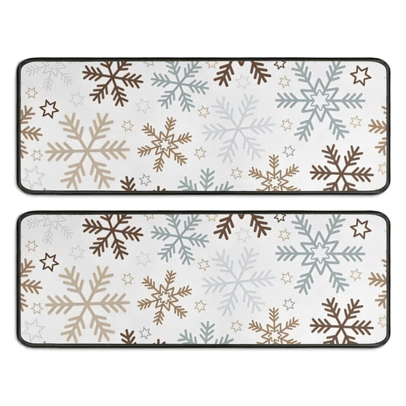 Kitchen Rugs Sets Of 2,Light Christmas Snowflake Pattern Anti Fatigue Kitchen Mat Rugs Non Slip Washable,Decorative Kitchen Floor Mats for Kitchen,Sink,Laundry,17"x47" 17"x47"