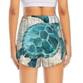thumbnail image 4 of Uemuo Watercolor Sea Turtle Pattern Women's Athletic Shorts High Waisted Running Shorts with Liner Pockets Gym Elastic Workout Shorts-X-Large, 4 of 9