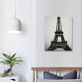 thumbnail image 3 of COMIO Square Canvas Wall Art Painting for Bedroom Living Room Home Decor,Vintage The Stamp of Paris Eiffel Tower Black and White Office Artworks,Stretched, 3 of 4