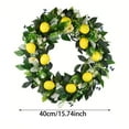 thumbnail image 3 of Summer Lemon Wreath Artificial Leafy Fruit Decoration, 3D Stereoscopic Design With Realistic Lemon Green Elements, Ideal For Indoor Outdoor Hanging Above Fireplace Front Door, 3 of 8