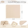 thumbnail image 2 of 36 Pack Beige Napkins Cotton Linen Napkins 16 x 16 Inch Beige Napkins Cloth Handmade with Fringe Soft Cloth Napkins Washable Rustic Dinner Napkins Cloth for Wedding Party Dinner Table, 2 of 7