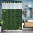 thumbnail image 6 of Flowers No Hooks Shower Curtain with Snap-in Liner Spring Green Yellow Daisy Floral Green Shower Curtains for Bathroom, Waterproof, Easy Install, Washable 72"x84", 6 of 9