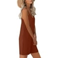 thumbnail image 3 of ORUYROP SNUGWIND Femmes Casual Sans Manches Sangle Lâches Combinaisons Réglables Stretch Shorts Romper avec Poches, 3 of 4