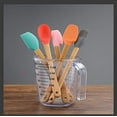 thumbnail image 4 of KSENDALO Small Silicone Spatula Set of 5, Mini Silicone Spatula with Wooden Handle, Small Rubber Spatula Scrapers for Kitchen Use, Cooking, Baking & Jar Scraping, 4 of 6