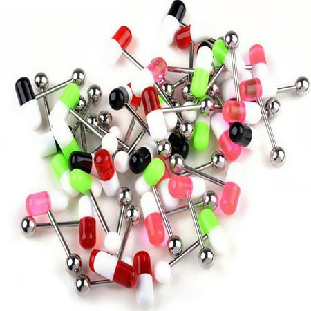 Pill clearance tongue piercing