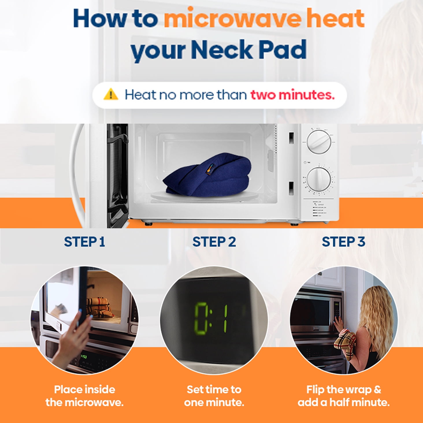 Sunnybay Extra Large Thermal Pad Wrap, Heating & Cold Therapy for Neck & Shoulder Pain Relief, Navy Blue, 26x4