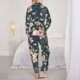 thumbnail image 5 of Junzan Vintage Floral Print Womens Pajama Sets,Long Sleeve Button Down For Women Pjs 2 Piece, 5 of 9