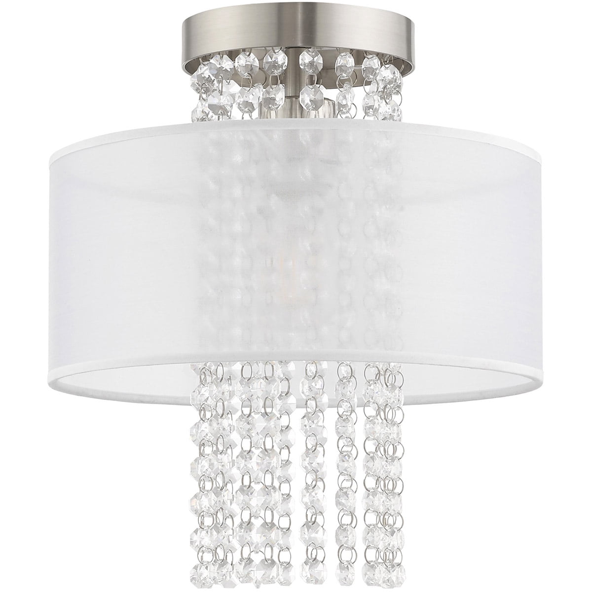 1 Light Brushed Nickel Ceiling Light fixture with Steel base material