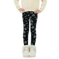 thumbnail image 5 of 2-13Years Kids Girl's Stretchy Printed Leggings Thick Winter Warm Fleece Lined Pants, 5 of 8