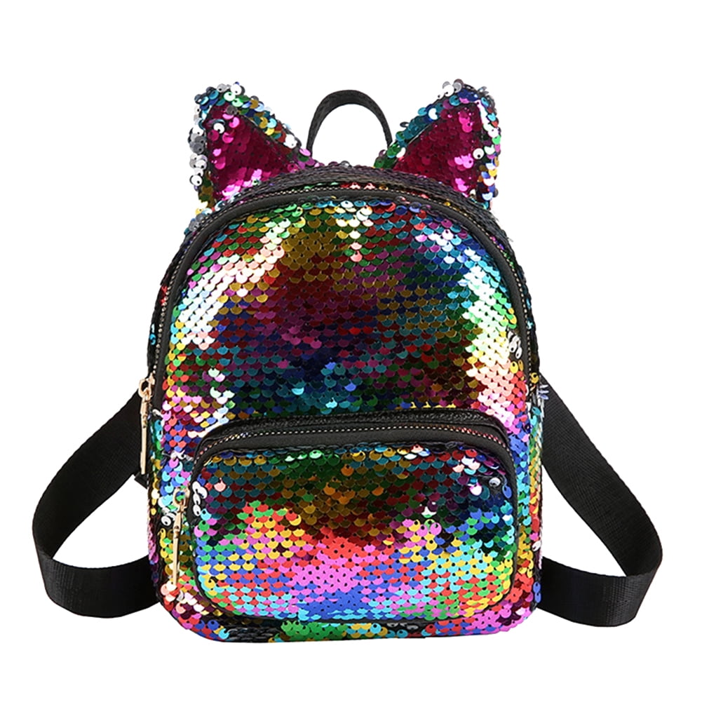 glitter cat backpack