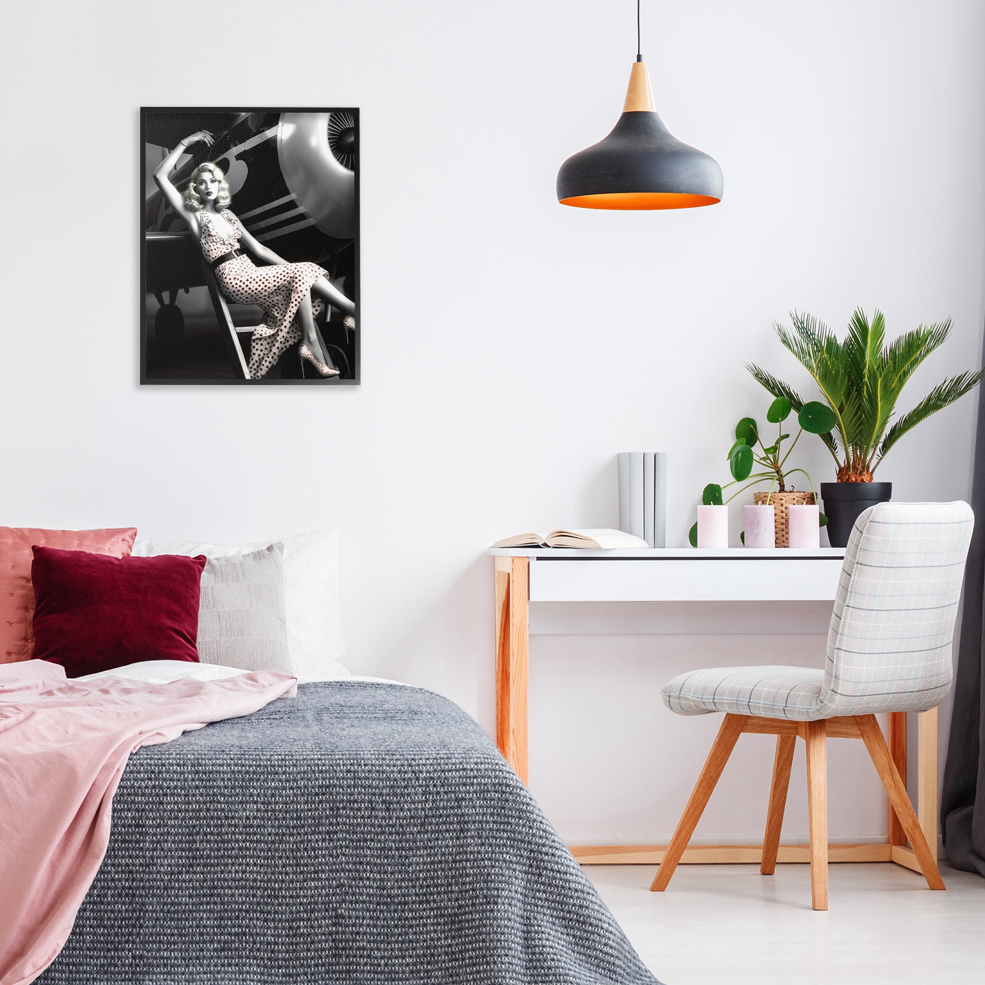 Stupell Industries Vintage Fashion Woman Novelty Painting Black Framed Art Print Wall Art, 24 x 30