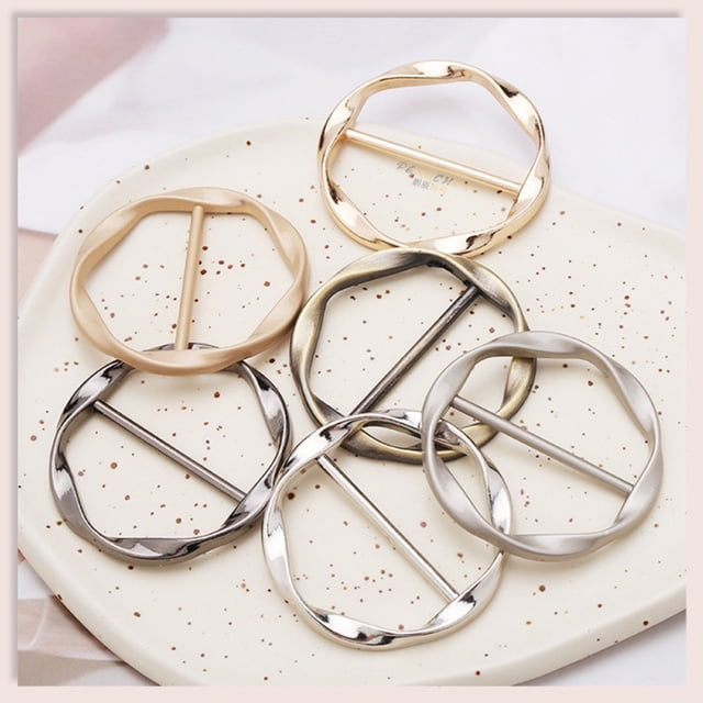 Fiudx Botón Metálico de Moda, Diseño Japonés, Versátil para Anudar Camisetas, Ajustar Cinturones y Sujetar Bufandas, 7 Colores Disponibles, Duradero, Acabado Brillante, Ajuste Universal, Accesorio Mu