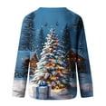 thumbnail image 5 of HOMBOM Sweatshirts for Women Festive Blue Merry Christmas Fleece Long Sleeve Crewneck Adults Sweatshirt Tree, 5 of 5