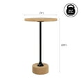 thumbnail image 4 of JONATHAN Y Calix 23.5" Contemporary Minimalist Metal/Cork Round End Table, Light Brown/Black, 4 of 8