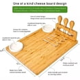 thumbnail image 2 of Bamboo Cheese Board with Cutlery Set Cheese Tray, Wooden Cheese Set Including 13-Piece Knife Set, 2 of 5