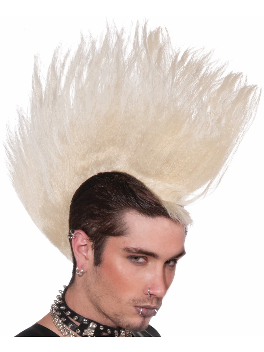 Forum Novelties Deluxe Adult Blonde Punk Rock Costume Large Spiked Mohawk  Wig 
