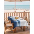 thumbnail image 6 of Outdoor Tablecloth with Umbrella Hole, Blue Ombre Spillproof Waterproof Outdoor Table Cover, Summer Minimalist Ocean Waves Patio Tablecloths for Party Picnic Camping, Rectangle 60"x84", 6 of 9