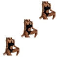 thumbnail image 3 of Qarigey Poliéster Mujeres Bikinis Transpirable Alambre Irregular Sexy Elegante Traje de baño de playa Traje de baño Accesorios Negro Type1 NO1, 3 of 6