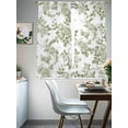 thumbnail image 3 of Sage Green Flower Semi Sheer Window Curtains 63 Inches Long, Vintage Country Rose Leaf Floral Rod Pocket Voile Silky Chiffon Curtain Light Filtering Drapes for Living Room, Kitchen, 52"x63", 2 Panels, 3 of 9