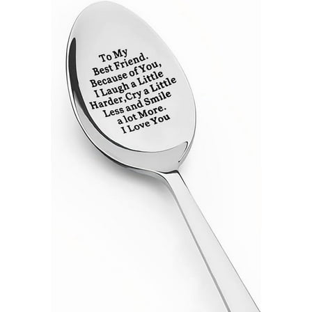 Friendship Spoon Gifts for Best Friend Anniversary Birthday Gift for Friends Friend Wedding Graduation Gifts for Bestie Engraved Stainless Steel Spoon for Best Friends Coffee Tea Lover Spoon Gift